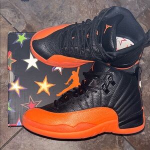 Jordan 12 Black and Orange sneakers